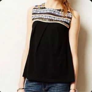 Anthropologie Akemi + Kin Tula Beaded & Embroidered Tank Top Size S